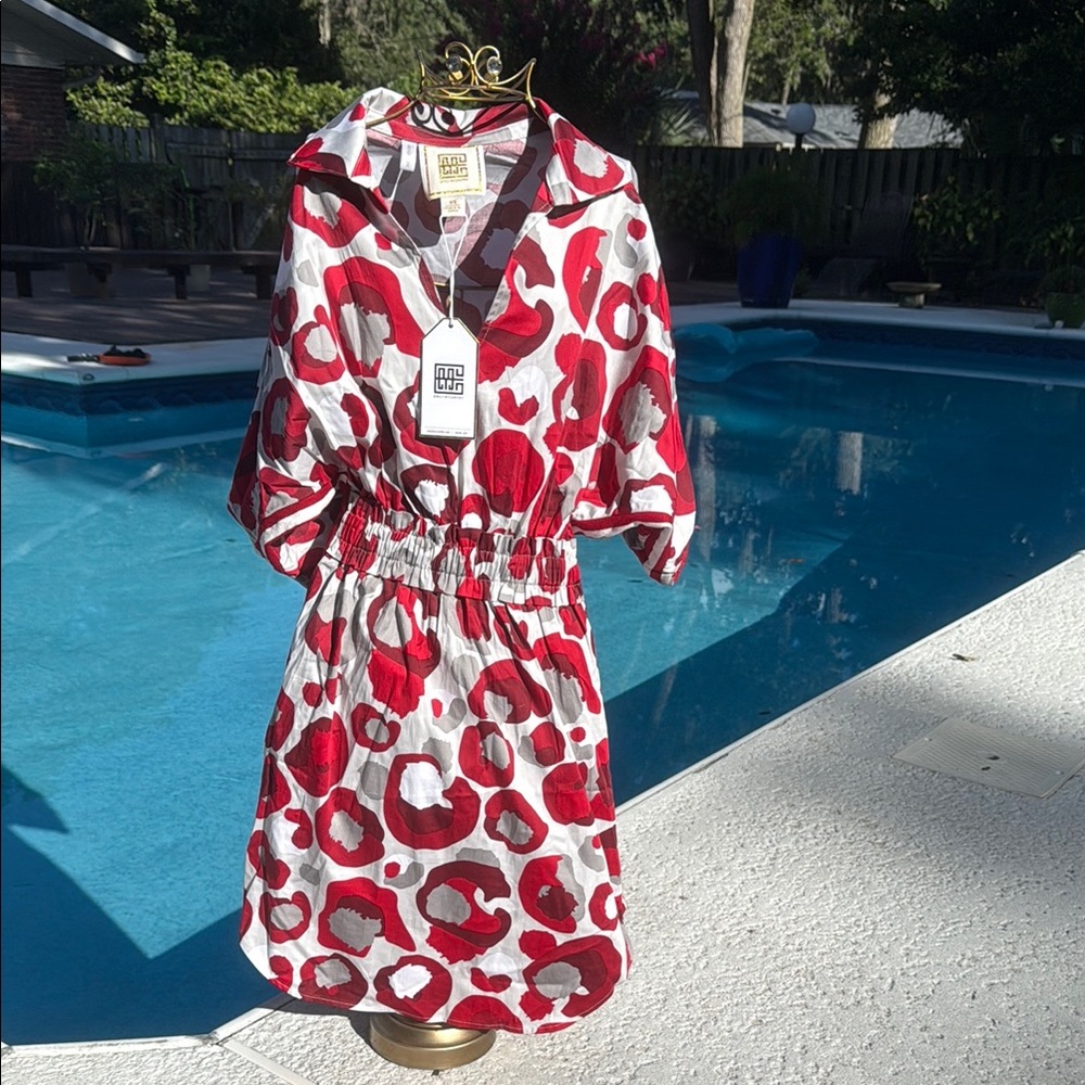 Stylish Red and White floral Print Dress -Emily McCarthy Palmer dress